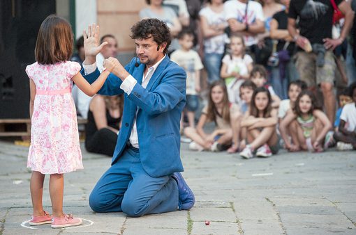 Magician Performs Street Show